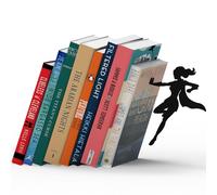 sujeta Libros |Supergal | Sujetalibros de superheroína metálico en Color Negro | Sujetalibros únicos | Regalos para Mujeres | Regalos para lectoras | Tope para Libros Original