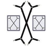 Sujeta Sabanas Bajeras, 2 Piezas Ajustables Elastico Sujetadores de Hojas, Triángulo Tensor de Sábana Bajera, Correas Cama Clips para sábanas o sofás