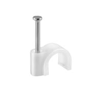 Sujetacables blanco 80 uds, ideal para organización de cables y mantenimiento de espacios ordenados.