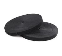 StarTech.com Bobina de 7,6m de Gancho y Bucle - Tiras Reutilizables de Gancho y Bucle - Cinta Sujetacables - Envolturas Ajustables de Tela para Gestión de Cableado - Negro (HKLP25)