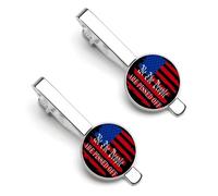 Sujetacorbatas "We The People Are Pissed Off" para hombre, juego de 2 sujetacorbatas redondos y gemelos para accesorios de ropa de lujo