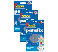 Sujetacosa imedio patafix almohadilla adhesiva transparente removible blister de 56 unidades (Paquete de 3)