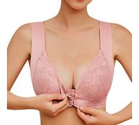 Sujetador Abierto Frente Anti-Afalto Sujetador Soporte Transpirable Espalda Descubierta Push-Up Lencería Sexy Gran Tamaño Entrenamiento Ropa Interior Clásico Deporte Cómodo Sujetador, rosa, M