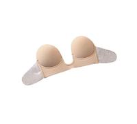 Sujetador Adhesivo Invisible de Mujer sin Tirantes,Sujetador de Silicona en Forma de U Reutilizable Autoadhesivo Push Up Bra para Backless Dress Beige D