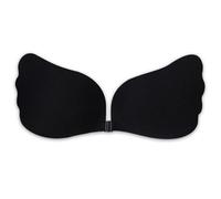 Sujetador autoadhesivo push-up sin tirantes - Sujetador adhesivo invisible y reutilizable para conjuntos sin espalda - Sujeción y volumen seguros (FR/ES, Tamaño de copa & Medida de contorno, D, Negro)