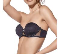 Sujetador balconet Selene, modelo Esmeralda, talla C (talla y color a elección), Negro , 95D