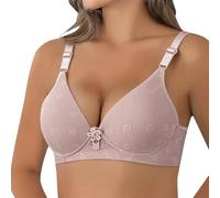 Sujetador balconette para mujer, tallas grandes, ropa interior, tirantes anchos, ligero, acolchado, lencería con aros, sujetadores de encaje, sujetadores deportivos, sujeción fuerte, Rosa-a., L