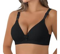 Sujetador balconette para mujer, tallas grandes, ropa interior, tirantes anchos, ligero, acolchado, lencería con aros, sujetadores de encaje, sujetadores deportivos, sujeción fuerte, negro-a, XL