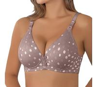 Sujetador balconette para mujer, tallas grandes, ropa interior, tirantes anchos, ligero, acolchado, lencería con aros, sujetadores de encaje, sujetadores deportivos, sujeción fuerte, Light Ashy-b, M