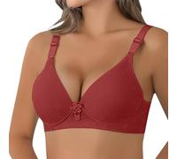 Sujetador balconette para mujer, tallas grandes, ropa interior, tirantes anchos, ligero, acolchado, lencería con aros, sujetadores de encaje, sujetadores deportivos, sujeción fuerte, Rojo-a, M