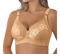 Sujetador balconette para mujer, tallas grandes, ropa interior, tirantes anchos, ligero, acolchado, lencería con aros, sujetadores de encaje, sujetadores deportivos, sujeción fuerte, Amarillo Claro-e