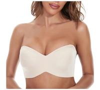 Sujetador Bandeau Convertible Antideslizante de Soporte Completo Sujetador Bandeau con Correa Desmontable Sujetador sin Tirantes Básico Cómodo para Diario Sujetador sin Aros sin Relleno
