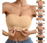 Sujetador Bandeau sin Tirantes para Mujer,sin Costuras Sujetadores sin Aros, Hebilla Delantera Invisible Push Up Bra con Relleno,Suave Brasier de Cobertura Total Sostenes Comodos Básicos de Dormir