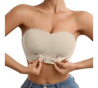 Sujetador Bandeau sin Tirantes para Mujer,sin Costuras Sujetadores sin Aros, Hebilla Delantera Invisible Push Up Bra con Relleno,Suave Brasier de Cobertura Total Sostenes Comodos Básicos de Dormir
