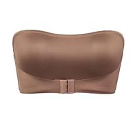 Sujetador Bandeau sin Tirantes para Mujer Sujetadores sin Aros Hebilla Delantera Invisible Push Up Bra con Relleno