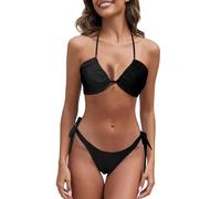 Sujetador Bikini Talla Grande Tankinis Mujer 2026 Bikini con Tirantes Transpirables para Mujer, Traje de baño de Playa, no tierno, translúcido, Corte Partes Arriba Mujer (Black, XXXL)