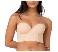 Sujetador con aros en color liso con tirantes extraíbles para mayor comodidad en el día a día, ideal para uso diario, combinaciones versátiles para cualquier época del año, beige, 34E(34DD)
