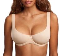 Sujetador con Aros Sin Costuras Escote U Tirante Ancho Sujeción Cómoda Sujetador Push Up Jelly Bras Invisible Mujer para Ropa de Cada Día