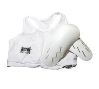 METAL BOXE - Sujetador para mujer con fundas para protección de pecho, color blanco, S