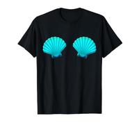 Sujetador Conchas de Mar Divertido Disfraz de Sirena Camiseta gráfica económica, Hombre, Negro, M