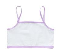 Sujetador corto de lencería para mujer, sin costuras, para entrenamiento, color blanco, adolescente, algodón, copa completa, para el trabajo, la oficina, debajo de la camiseta, Morado (, 9-13 años