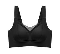 Sujetador de apoyo inalámbrico para mujer con cobertura completa y función correctora contra senos colgantes, Negro , M