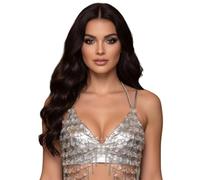 Sujetador de cadena para el cuerpo con diamantes de imitación multicapa, cadenas de pecho de cristal, accesorios corporales, joyería para mujer, discoteca, raves, cuerpos, joyas, arnés de cadena