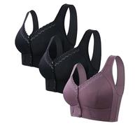 Sujetador de cierre delantero mujer sujetador deportivo acolchado BH entrenamiento para fitness correr correr sujetador ropa interior push up apertura frontal suave 2026 soporte garganta, Pp1, 56