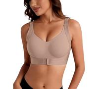 Sujetador de cierre frontal para mujer, cobertura completa, sin costuras | Camiseta tipo bandeau para mujer con relleno transpirable y de talla grande