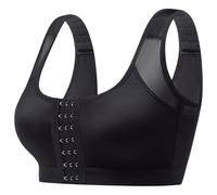 Sujetador De Compresión Postoperatorio Con Cierre Frontal Tallas S-5XL For Mujeres Después De Una Cirugía De Mama Sin Aros Con Soporte Deportivo Diario(Black,XXL)