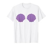 Sujetador de conchas de sirena con diseño de conchas moradas Camiseta
