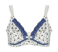 Sujetador de Encaje Floral de Maternidad - Algodón Delantero Abierto para Lactancia Materna de Mujeres Embarazadas - Sostén Sin Costuras (40/90)