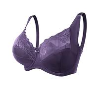 Sujetador de encaje para mujer Push Up - Bralette de pechos grandes con aros Tallas grandes Bustier con acolchado y cuello en V Skiny Minimizer Bras Sujetador Ropa Interior Cómoda Busto Sujetador