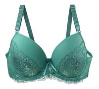 Sujetador de garganta para mujer, encaje con marco para mujer, sexy, sujetador de lencería, colores puros, francés, Bralette a la moda, clásico básico, casual, sujetador, verde, 60B