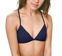 Sujetador de hilo para mujer, sin varillas, con forro ligero, brasier de belleza, brasier de maternidad con relleno, azul oscuro, M