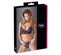 Cottelli - Conjunto de sujetador de encaje floral (púrpura) - M
