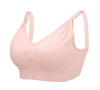 Sujetador de Lactancia de Maternidad, Sujetadores para premamá Apertura Frontal Ropa Interior de Lactancia Materna para la Lactancia Comodidad Sujetadores con Relleno sin Costuras(L-Rosado)