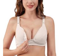 Sujetador de lactancia de Pure Maternity para embarazo, parterre, con tamaño extra grande, soporte óptimo ideal para el día a día, beige, 42