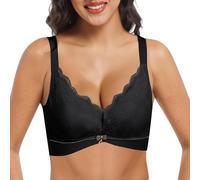 Sujetador de látex sin costuras para pecho pequeño, sin anillo de acero, grosor medio, soporte superior secundario, Negro, 105B