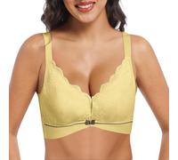Sujetador de látex sin costuras para pecho pequeño, sin anillo de acero, grosor medio, soporte superior secundario, amarillo, 95B