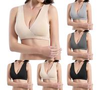 Sujetador de maternidad para dormir para mujer, cómodo brasier push up para lactancia, brasier para embarazo, sin aros, sin costuras, brasier para dormir, brasier de yoga suavizante, ropa interior