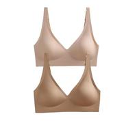 Sujetador de Mujer 2 Piezas de Sujetador sin Costuras for Mujer, Ropa Interior inalámbrica, Suave Acolchado, lencería íntima Femenina Push up, Dormir para Diario(XXL,Beige-LIGHTKHAKI_One Size)