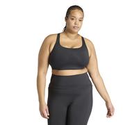 adidas Donna Optime Workout 3-Stripes Medium Support Bra (Plus Size), Black, 4XL Plus