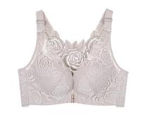 Sujetador de Mujer con Hebilla Frontal y Borde de Encaje sin aro de Acero, Ajuste sin Costuras, para Yoga, Dormir, Talla Grande Sujetadores Realzar El Pecho