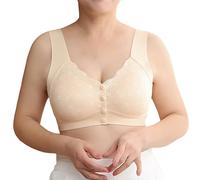 Sujetador de mujer sujetador cuencos cómodo aros fresco sujetador de verano ropa interior estilo camiseta de tirantes para mujeres medianas ancianas mujeres sin costuras acero sin bordes, beige, XXL