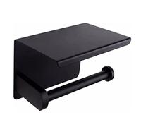 Sujetador de papel Portarrollos de papel higiénico negro mate, soporte de papel higiénico de acero inoxidable, estante de baño, toallero montado en la pared, portarrollos de baño Portarrollos de papel higiénico para baño
