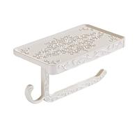 Sujetador de papel Soporte de papel higiénico para baño montado en la pared, soporte de papel higiénico antiguo, estantes de baño, estante de papel higiénico con estante para teléfono Portarrollos de papel higiénico para baño