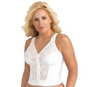 Sujetador de postura de l?nea larga, adelgazante, cobertura total, cierre frontal, encaje, sin aros, forma exquisita, n.? 5107565, blanco, 44D