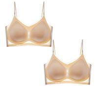 Sujetador De Seda De Hielo Ultra Fino - Levantador Transpirable Sin Costuras Para Mujer Tallas Grandes Confort Verano Invisible Malla Fresca Sin Alambres Push Up (XL,#4-2 piezas)