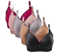 Sujetador De Talla Grande con Correa De Hombro Ajustable Y Copa Moldeadora De Botón Trasero De Encaje Sexy para Mujer Sujetadores De Sujetador Sin Costuras Ni Aros